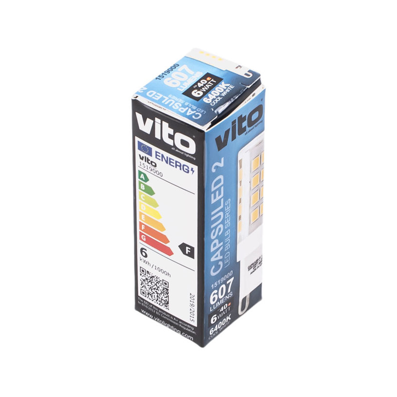 LED КАПСУЛА G9 6W 64K 607LM VITO LED КАПСУЛА G9 6W 64K 607LM VITO