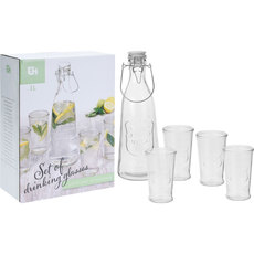 СЕТ БУТИЛКА С ЧАШИ 5 ЧАСТИ EXCELLENT HOUSEWAR DC1000580 СЕТ БУТИЛКА С ЧАШИ 5 ЧАСТИ EXCELLENT HOUSEWAR DC1000580
