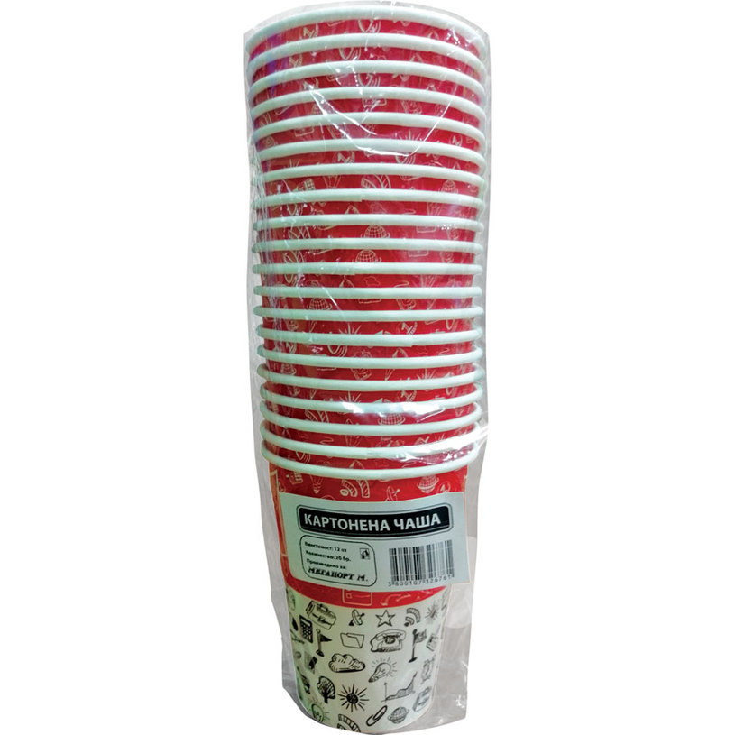 КАРТОНЕНА ЧАША 12 OZ x 20бр КАРТОНЕНА ЧАША 12 OZ x 20бр