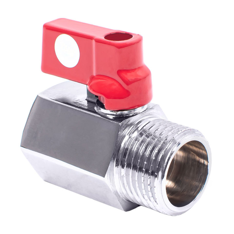 КРАН МИНИ 1/2''МЖ ЧЕРВЕНА РЪКОХВ. ХРОМ КРАН МИНИ 1/2''МЖ ЧЕРВЕНА РЪКОХВ. ХРОМ