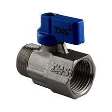 КРАН МИНИ 1/2''МЖ СИНЯ РЪКОХВАТКА НИКЕЛ КРАН МИНИ 1/2''МЖ СИНЯ РЪКОХВАТКА НИКЕЛ