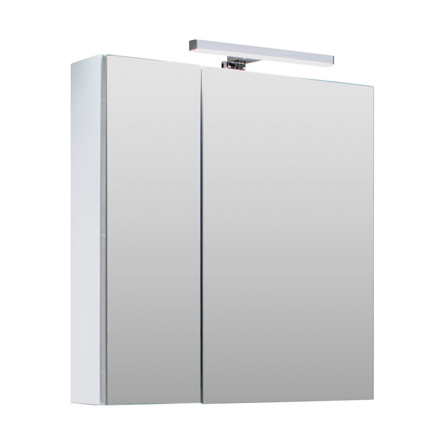 Mirrored doors with LED light for clear everyday grooming