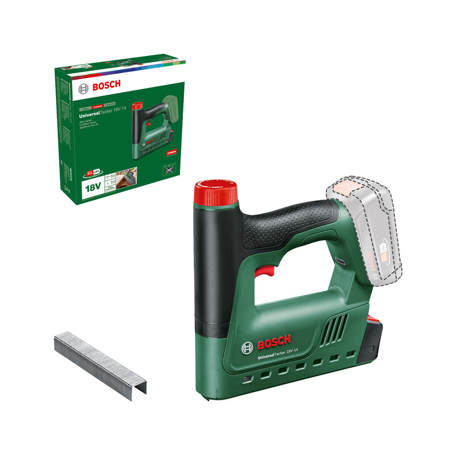 Bosch UniversalTacker 18V-14 Solo Cordless Tacker, 18 V, Type 53 staples / Type 48 nails