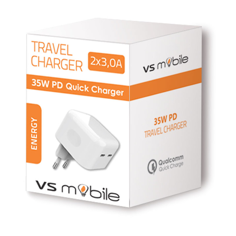 *ЗАРЯДНО 220V VSMOBILE 35W PD 2XUSB-C*** *ЗАРЯДНО 220V VSMOBILE 35W PD 2XUSB-C***