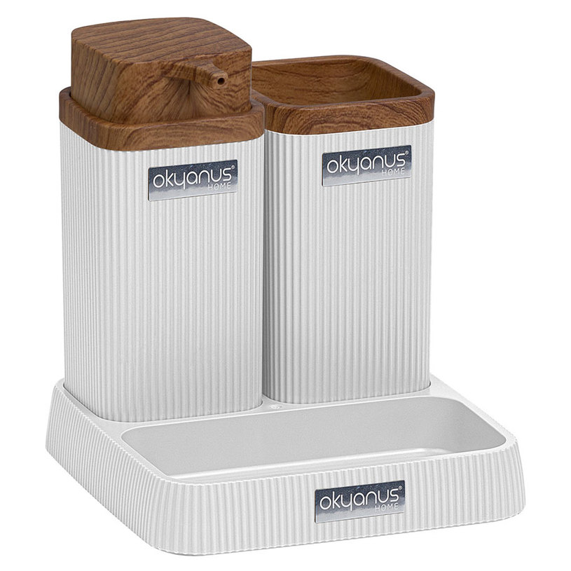 ДОЗАТОР ЗА САПУН ПОСТАВКА ЗА ЧЕТКА БЯЛ ДОЗАТОР ЗА САПУН ПОСТАВКА ЗА ЧЕТКА БЯЛ