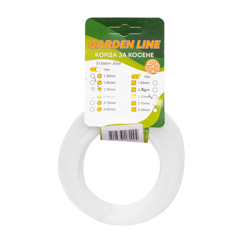 GARDEN LINE КОРДА ЗА ТРИМЕР 2.0MM - 15M GARDEN LINE КОРДА ЗА ТРИМЕР 2.0MM - 15M