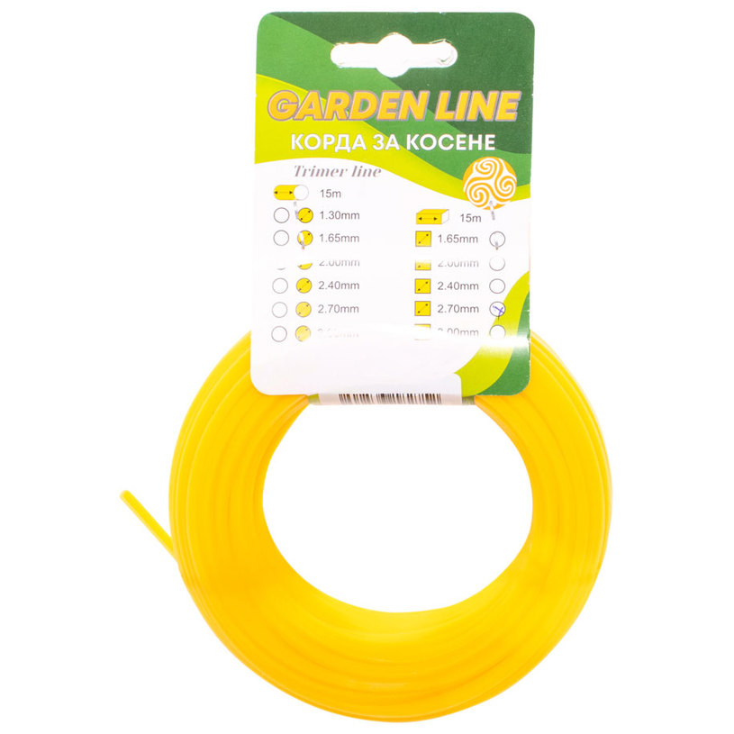 GARDEN LINE КОРДА КВ./УС. 2.7ММ-15М GARDEN LINE КОРДА КВ./УС. 2.7ММ-15М