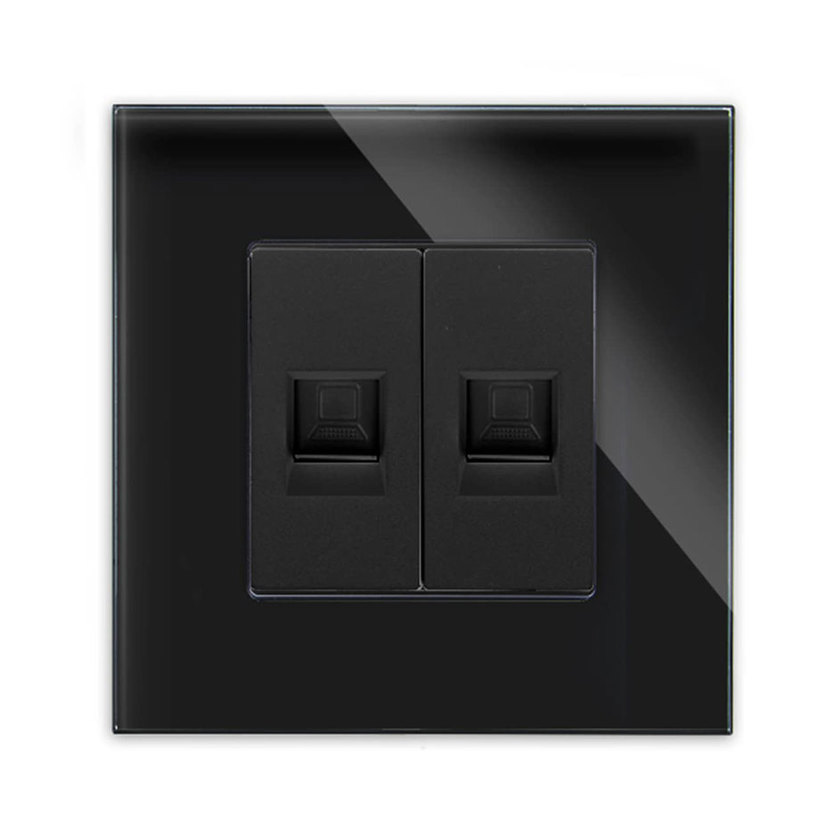 РОЗЕТКА 2XRJ45 CAT5 РАМКА ЧЕРНА LUXON РОЗЕТКА 2XRJ45 CAT5 РАМКА ЧЕРНА LUXON