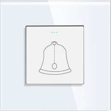 БУТОН ЗА ЗВЪНЕЦ РАМКА СТЪКЛО БЯЛ LUXON БУТОН ЗА ЗВЪНЕЦ РАМКА СТЪКЛО БЯЛ LUXON