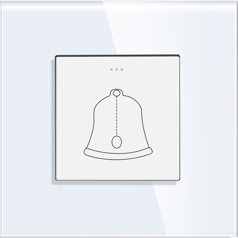 БУТОН ЗА ЗВЪНЕЦ РАМКА СТЪКЛО БЯЛ LUXON БУТОН ЗА ЗВЪНЕЦ РАМКА СТЪКЛО БЯЛ LUXON