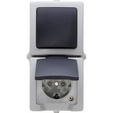 ДВОЙНА КОМБИНАЦИЯ IP44 K-T+КЛ. СИВ KOPP ДВОЙНА КОМБИНАЦИЯ IP44 K-T+КЛ. СИВ KOPP