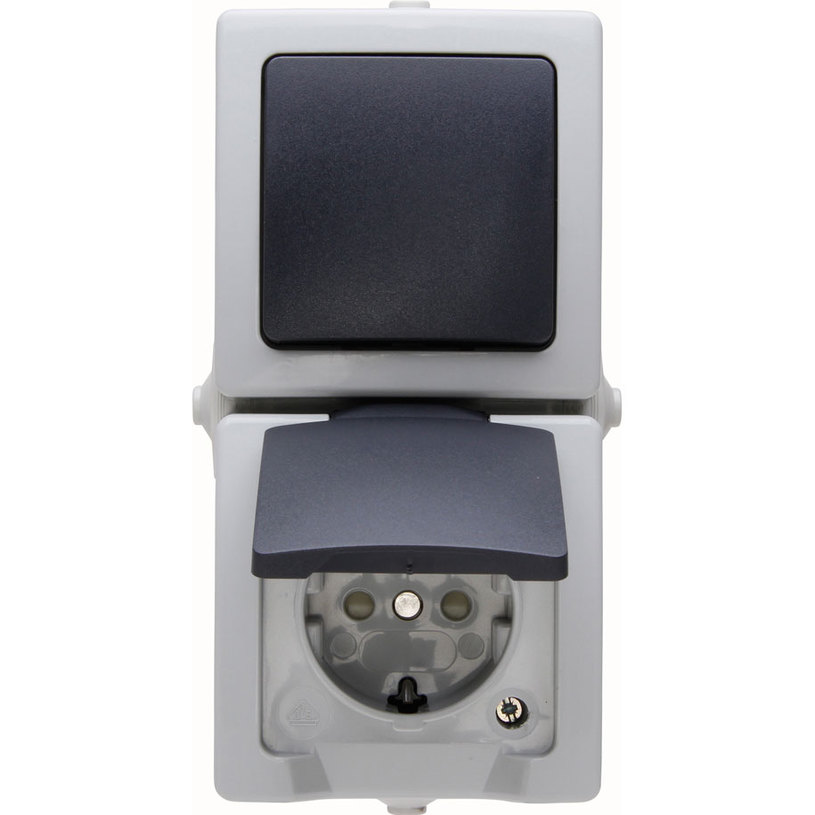 ДВОЙНА КОМБИНАЦИЯ IP44 K-T+КЛ. СИВ KOPP ДВОЙНА КОМБИНАЦИЯ IP44 K-T+КЛ. СИВ KOPP