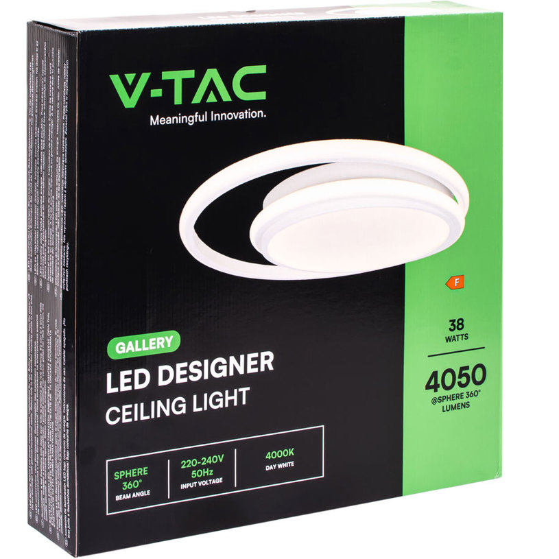 LED ПЛАФОН 38W 4K ЧЕРЕН V-TAC^^ LED ПЛАФОН 38W 4K ЧЕРЕН V-TAC^^