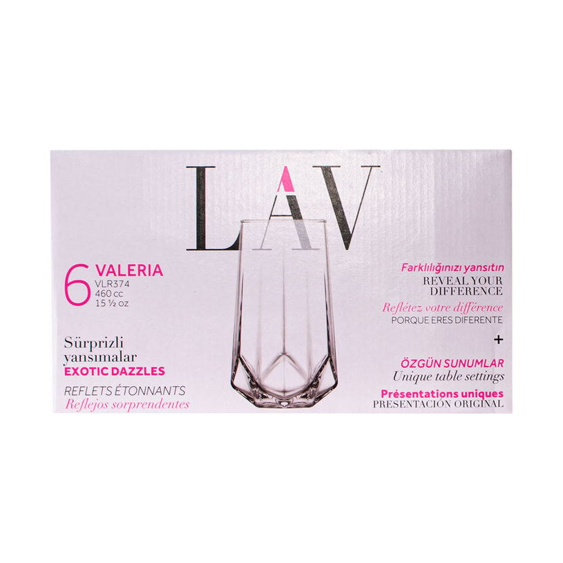 ЧАША ЗА БЕЗАЛКОХОЛНО 460 ML 6 БР VALERIA ЧАША ЗА БЕЗАЛКОХОЛНО 460 ML 6 БР VALERIA