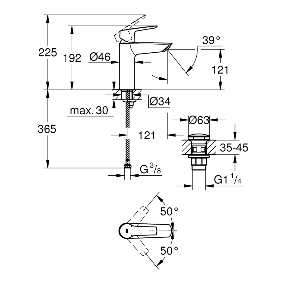 QuickFix single-hole installation, no special tools