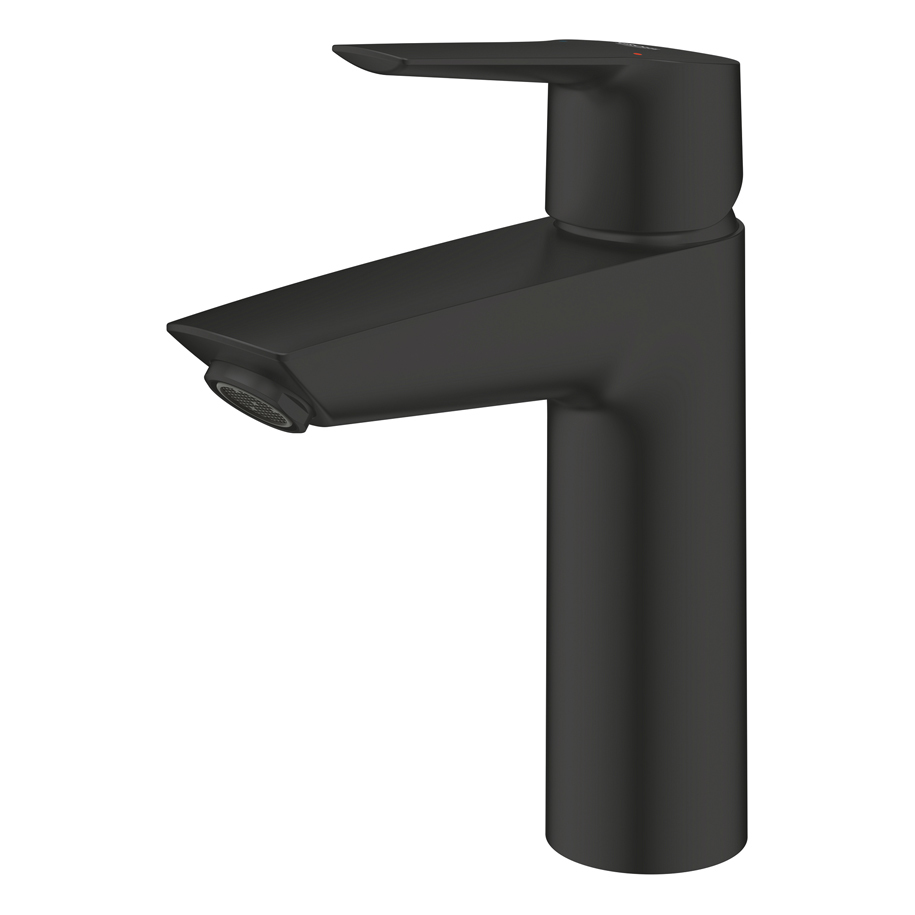 GROHE Start M-Size Basin Mixer Tap with Push-Open Waste, Matt Black