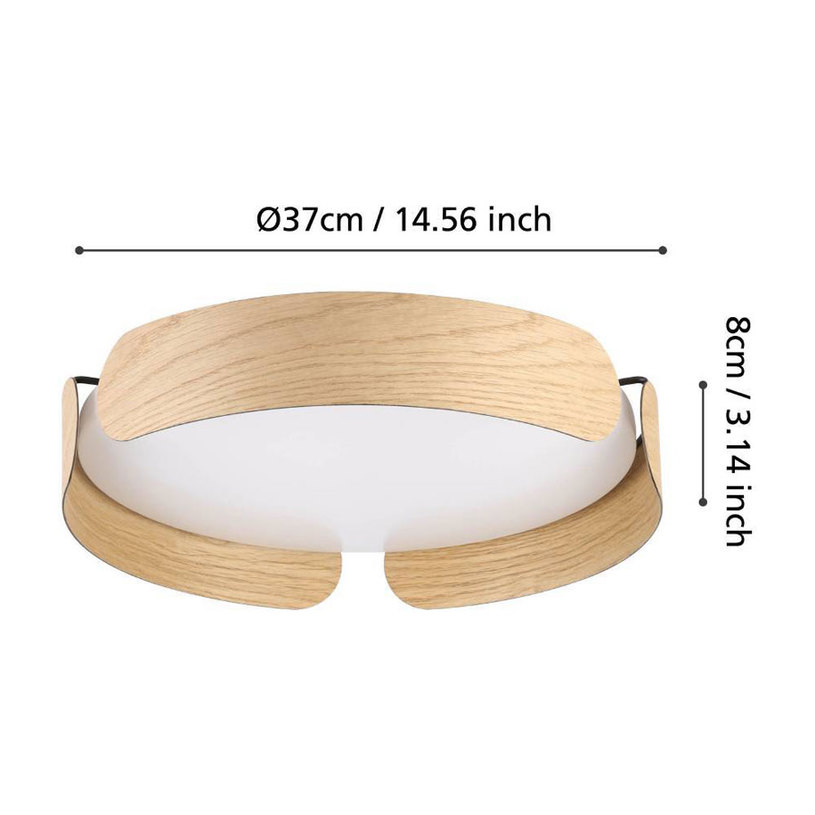 &LED ПЛАФОН 24W 3K 35CM ДЪБ VALCASOTTO^ &LED ПЛАФОН 24W 3K 35CM ДЪБ VALCASOTTO^