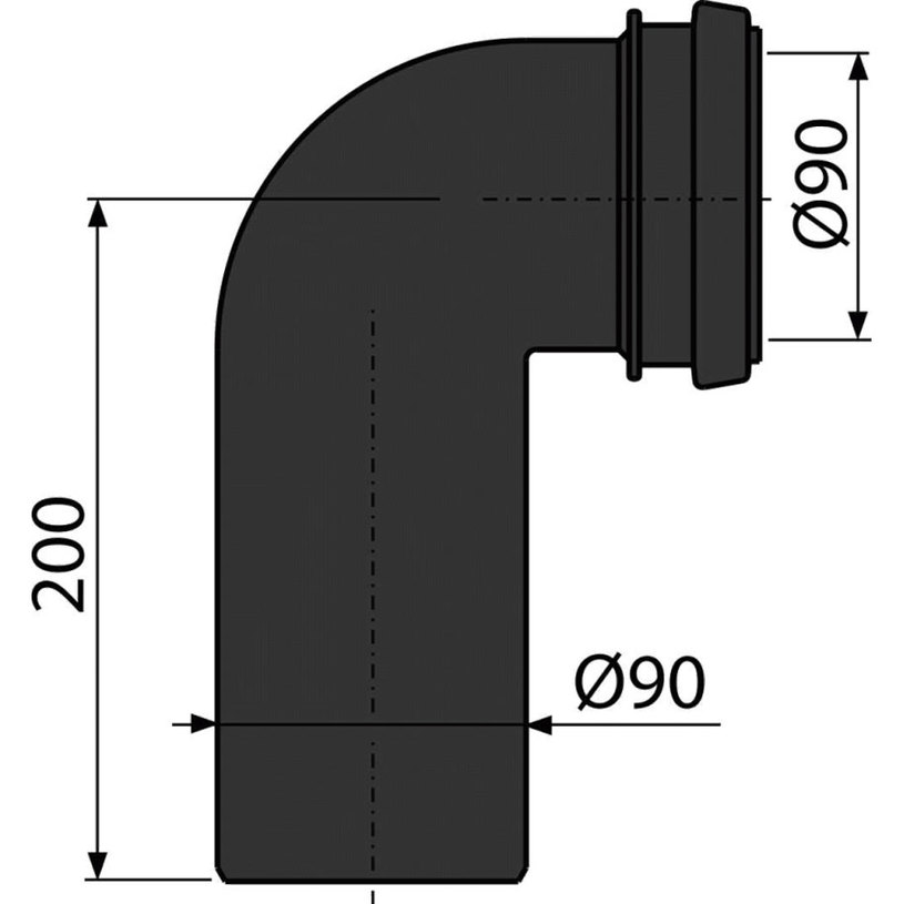 КОЛЯНО ЗА МРЪСНА ВОДА ЗА СТРУКТУРИ DN90 КОЛЯНО ЗА МРЪСНА ВОДА ЗА СТРУКТУРИ DN90