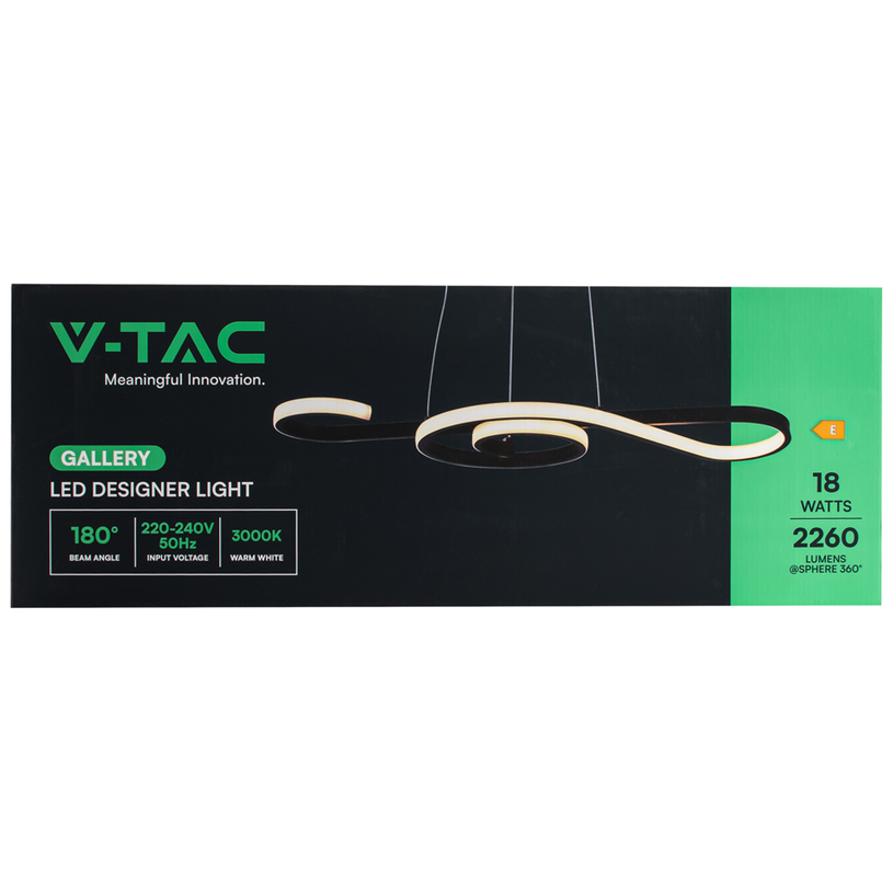 LED ПЕНДЕЛ 18W 3K ЧЕРЕН V-TAC^ LED ПЕНДЕЛ 18W 3K ЧЕРЕН V-TAC^