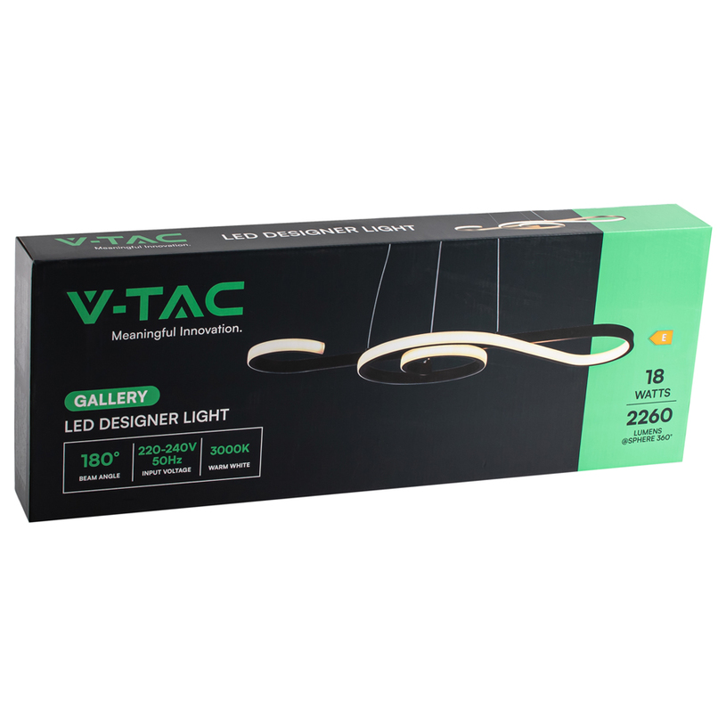 LED ПЕНДЕЛ 18W 3K ЧЕРЕН V-TAC^ LED ПЕНДЕЛ 18W 3K ЧЕРЕН V-TAC^