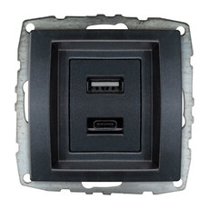 ЗАРЯДНО USB+USB-C 2 МЕХ. ГРАФИТ DESPINA ЗАРЯДНО USB+USB-C 2 МЕХ. ГРАФИТ DESPINA