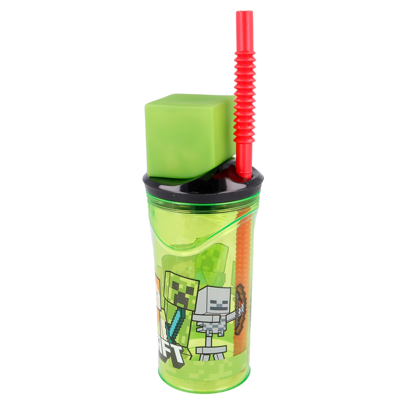 &БУТИЛКА СЪС СЛАМКА 3D 360 ML MINECRAFT &БУТИЛКА СЪС СЛАМКА 3D 360 ML MINECRAFT