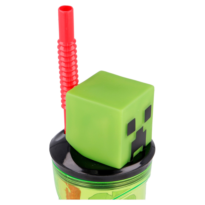 &БУТИЛКА СЪС СЛАМКА 3D 360 ML MINECRAFT &БУТИЛКА СЪС СЛАМКА 3D 360 ML MINECRAFT