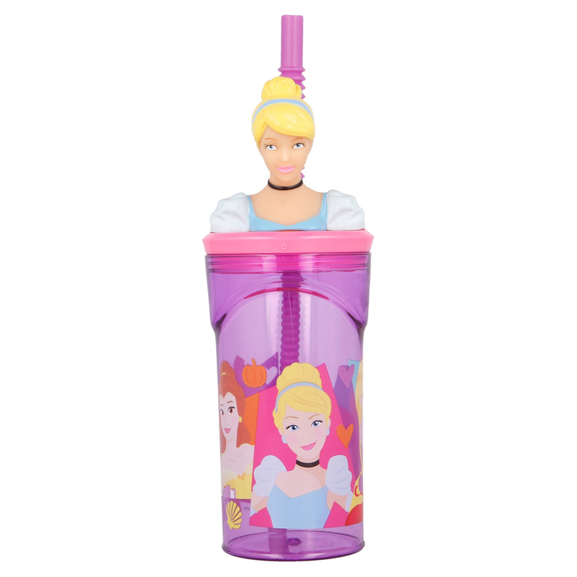 &БУТИЛКА СЪС СЛАМКА 3D 360 ML PRINCESS &БУТИЛКА СЪС СЛАМКА 3D 360 ML PRINCESS