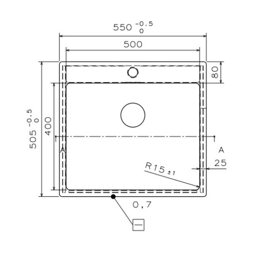 #КУХНЕНСКА МИВКА 383 51X51X20 CM@ #КУХНЕНСКА МИВКА 383 51X51X20 CM@