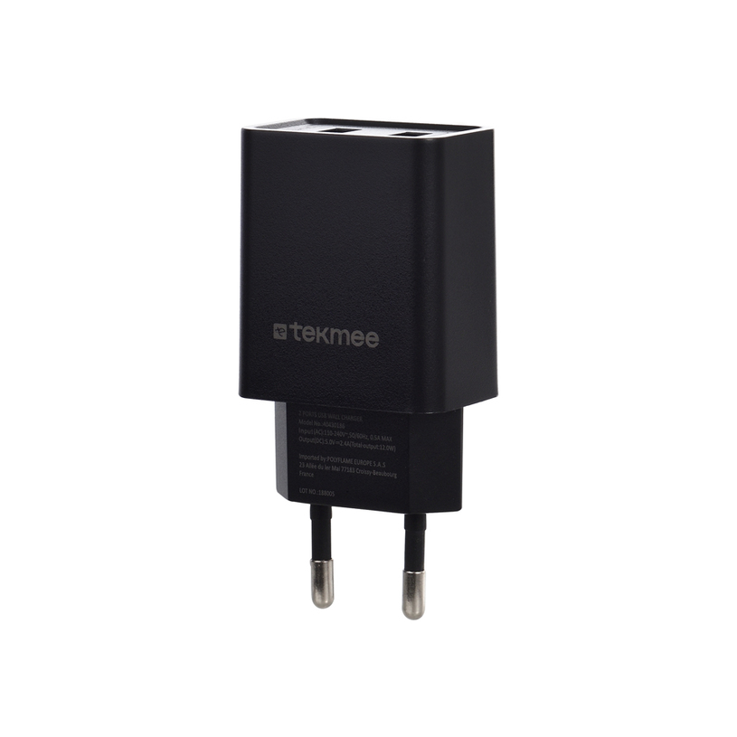 &ЗАРЯДНО 2USB 5V/2.4A TEKMEE FAST CHARGE &ЗАРЯДНО 2USB 5V/2.4A TEKMEE FAST CHARGE