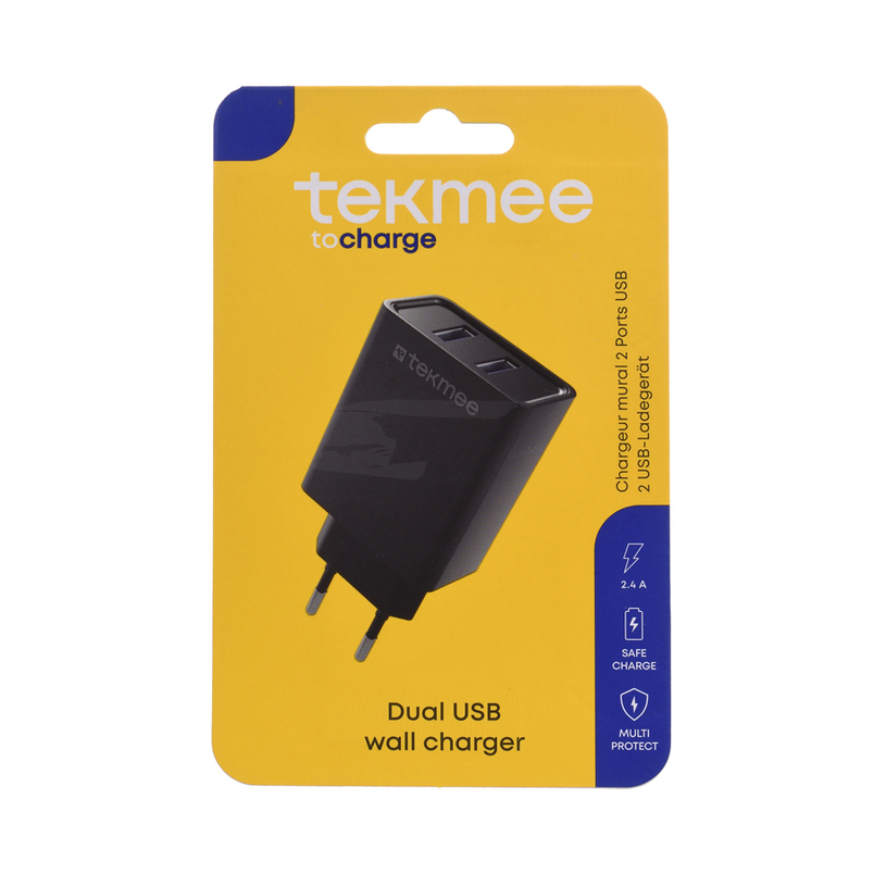 &ЗАРЯДНО 2USB 5V/2.4A TEKMEE FAST CHARGE &ЗАРЯДНО 2USB 5V/2.4A TEKMEE FAST CHARGE