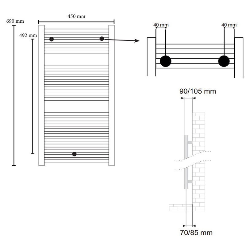 #ЛИРА ЗА БАНЯ DIAMOND 690X450 mm,БЯЛА #ЛИРА ЗА БАНЯ DIAMOND 690X450 mm,БЯЛА
