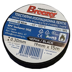 ТЕКСТИЛНА ЛЕНТА ЧЕРНА 15M/19 MM/0.30 MM BREEZER ТЕКСТИЛНА ЛЕНТА ЧЕРНА 15M/19 MM/0.30 MM BREEZER