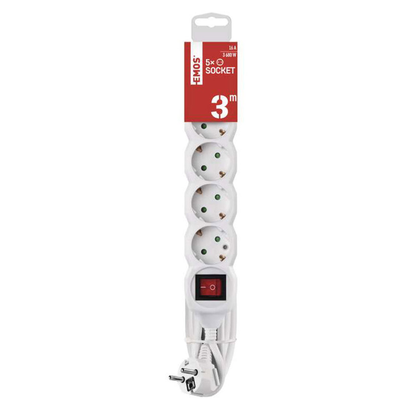 РАЗКЛ. EMOS 16А 5 ГН.3M/КЛЮЧ 3449 БЯЛ РАЗКЛ. EMOS 16А 5 ГН.3M/КЛЮЧ 3449 БЯЛ