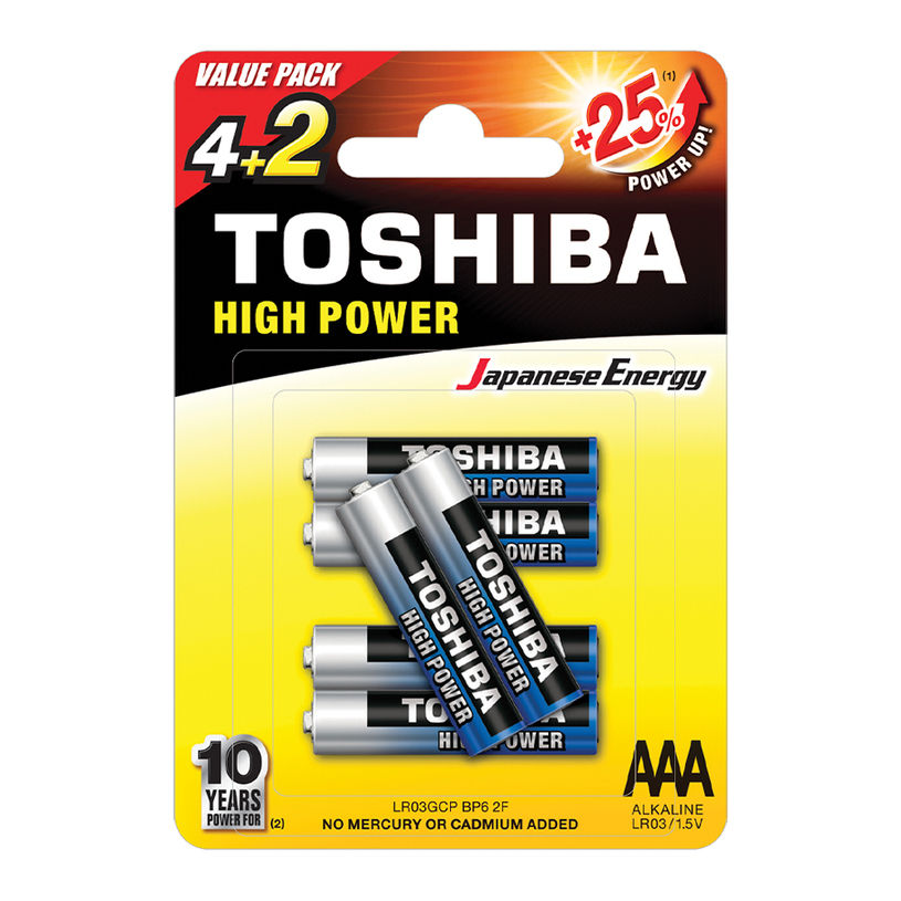 БАТЕРИЯ TOSHIBA LR03 X4+2 БАТЕРИЯ TOSHIBA LR03 X4+2