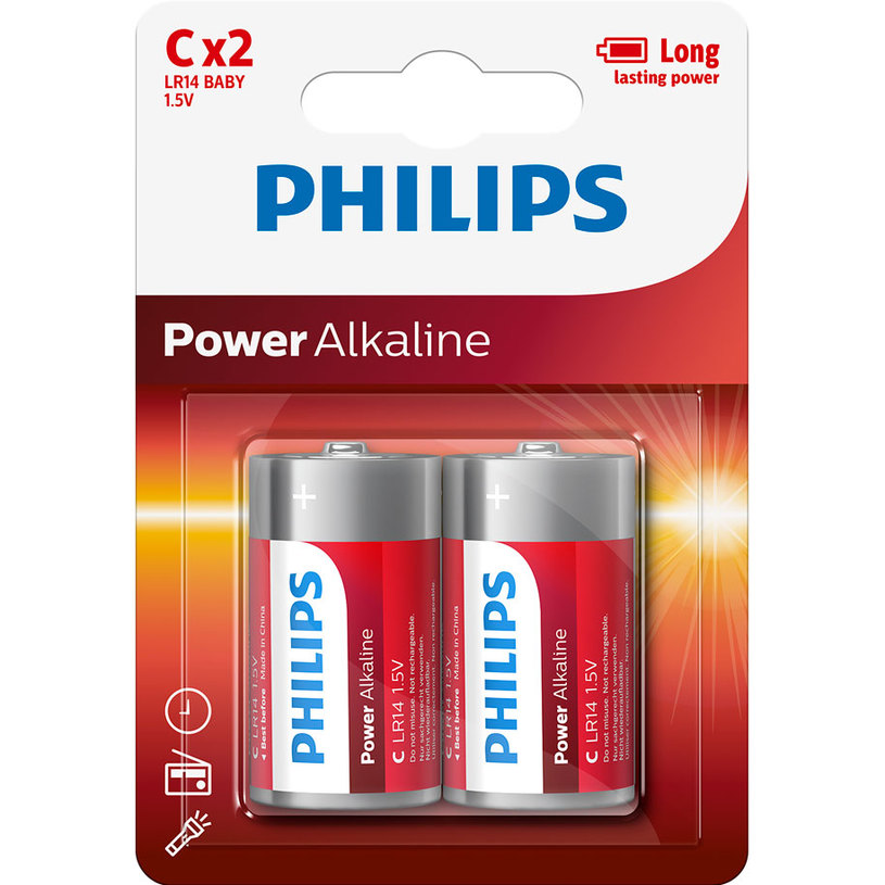 БАТ PHILIPS LR14P2B/10 Cx2 POWERLIFE БАТ PHILIPS LR14P2B/10 Cx2 POWERLIFE