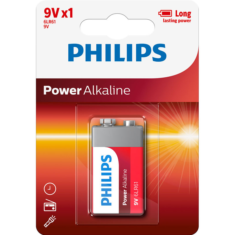 БАТ PHILIPS 6LR61P1B/10 9V POWERLIFE БАТ PHILIPS 6LR61P1B/10 9V POWERLIFE