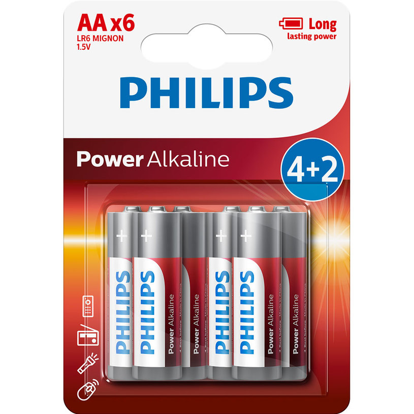БАТ PHILIPS LR6P6B/10 AAX6 POWERLIFE БАТ PHILIPS LR6P6B/10 AAX6 POWERLIFE