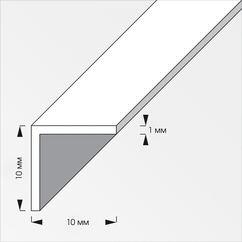 ЪГЛОВ ПРОФИЛ, С 10X10X1 PVC БЯЛО 1M ЪГЛОВ ПРОФИЛ, С 10X10X1 PVC БЯЛО 1M