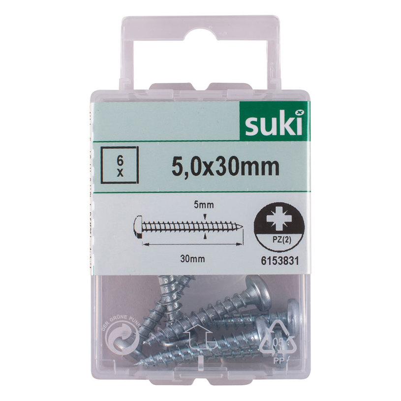 ВИНТ ЗА ДЪРВО 6 БРОЯ ПОЦИНК.PZ 5.0X30 MM ВИНТ ЗА ДЪРВО 6 БРОЯ ПОЦИНК.PZ 5.0X30 MM