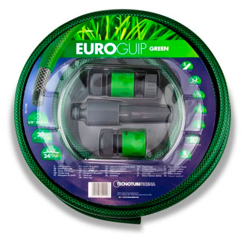 Комплект градински маркуч EUROGUIP GREEN 20 m 1/2'' с конектори и струйник