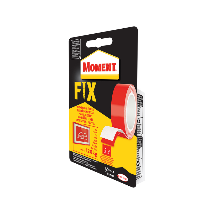 MOMENT FIX ДВОЙНОЛЕПЯЩА ЛЕНТА 1.5m/19 mm MOMENT FIX ДВОЙНОЛЕПЯЩА ЛЕНТА 1.5m/19 mm