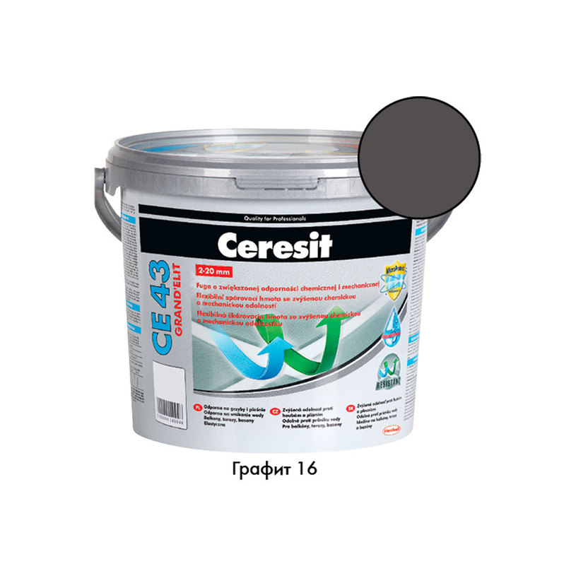 ФУГ. СМЕС CERESIT CE43 ГРАФИТ 5КГ ФУГ. СМЕС CERESIT CE43 ГРАФИТ 5КГ