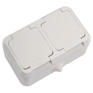 КОНТАКТ ДВОЕН С КАПАК БЯЛ IP44 О.М. КОНТАКТ ДВОЕН С КАПАК БЯЛ IP44 О.М.