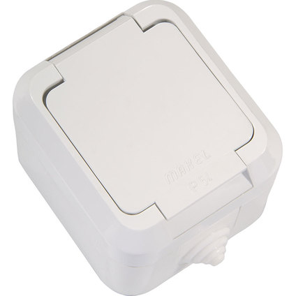 КОНТАКТ ЕДИНИЧЕН С КАПАК БЯЛ IP44 О.М. КОНТАКТ ЕДИНИЧЕН С КАПАК БЯЛ IP44 О.М.