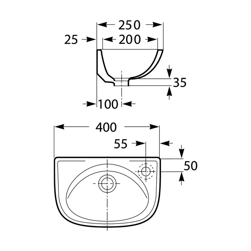 FAYANS УМИВАЛНИК CLASSICA 40 СМ. С ДЕСЕ FAYANS УМИВАЛНИК CLASSICA 40 СМ. С ДЕСЕ