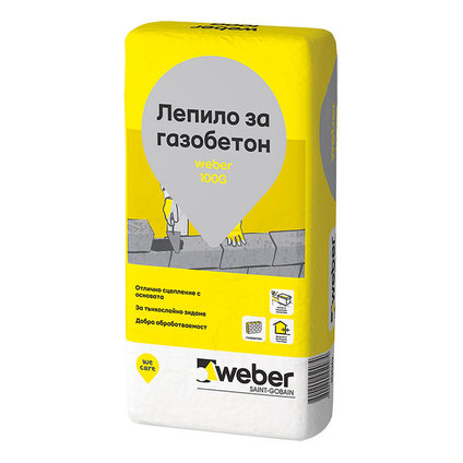 ЛЕПИЛО ЗА ГАЗОБЕТОН WEBER 25 КГ. ЛЕПИЛО ЗА ГАЗОБЕТОН WEBER 25 КГ.