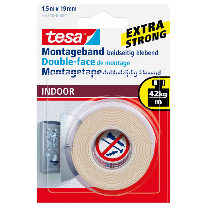 TESA ЛЕНТА ЗА ВЪТРЕШЕН МОНТАЖ 1.5m/19 mm TESA ЛЕНТА ЗА ВЪТРЕШЕН МОНТАЖ 1.5m/19 mm