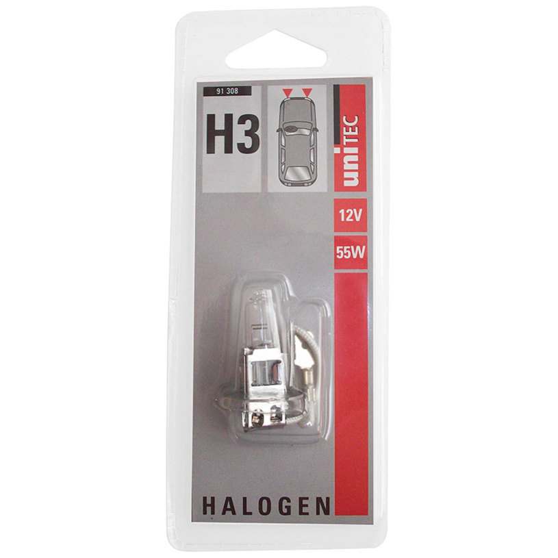 UNITEC HALOGEN H3 Car Bulb 12 V 55 W, PK22s Base