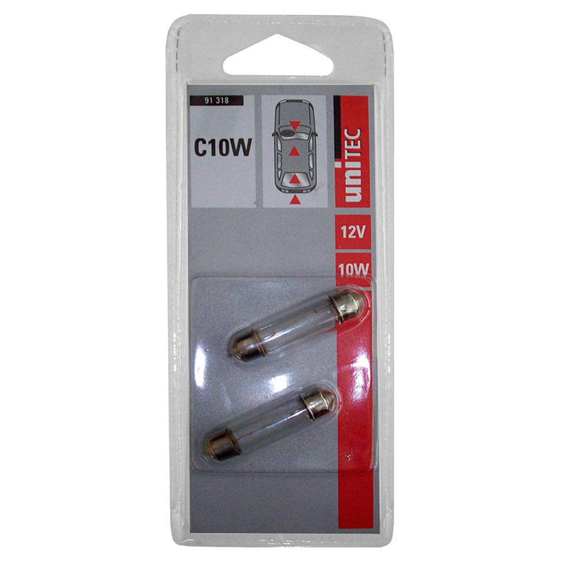 UNITEC C10W Car Bulb 12 V 10 W, 2-pack